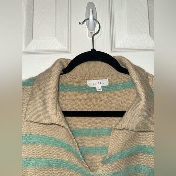 MABLE FUZZY CROP STRIPE SWEATER - Picture 10 of 11